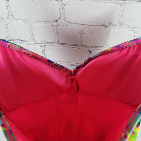 BRISA MARINA | ruffle beaded bird floral colourful print one piece swimsuit - Picture 4 of 7